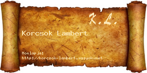 Korcsok Lambert névjegykártya